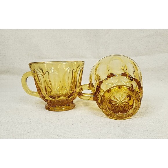 Vintage Anchor Hocking Fairfield Amber Glass Punch Cups – Set of 4, 1970s - Picture 6 of 11